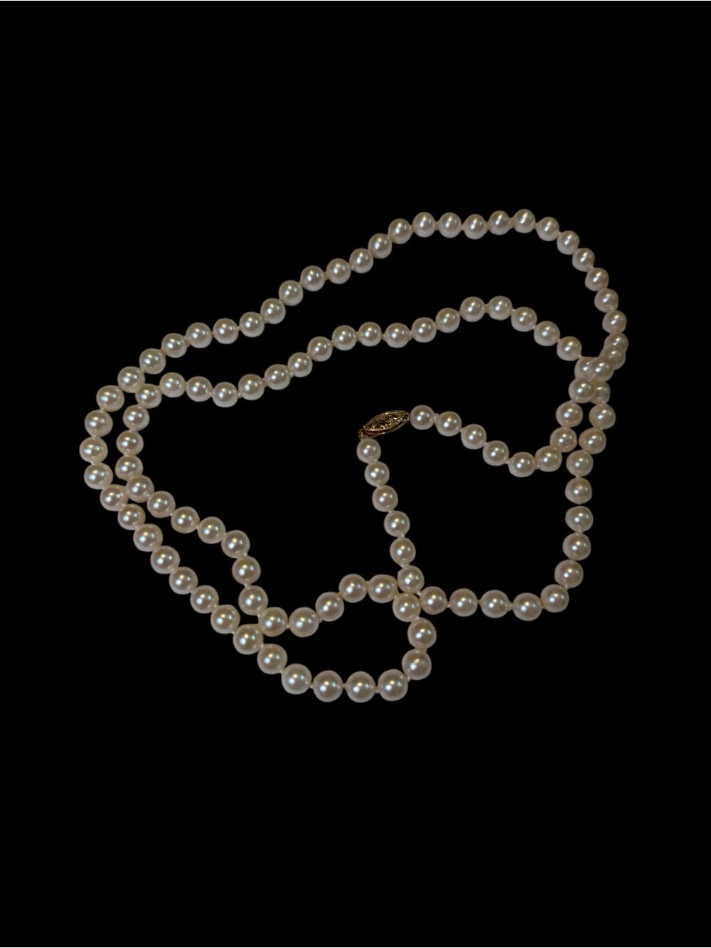 Classic Pearl Bead Necklace with 14K Gold Closure - Picture 7 of 11